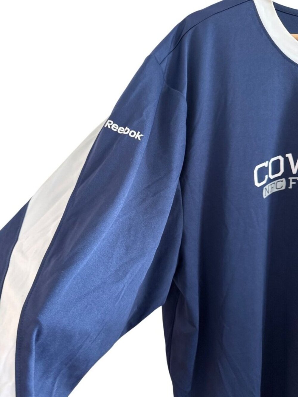 Reebok Mens 2XL Dallas Cowboys NFC Football Long Sleeve Shirt Blue & White Polye - Picture 2 of 8